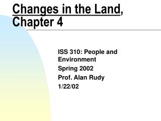 Changes in the Land , Chapter 4