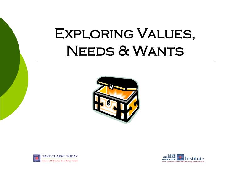 exploring values needs wants