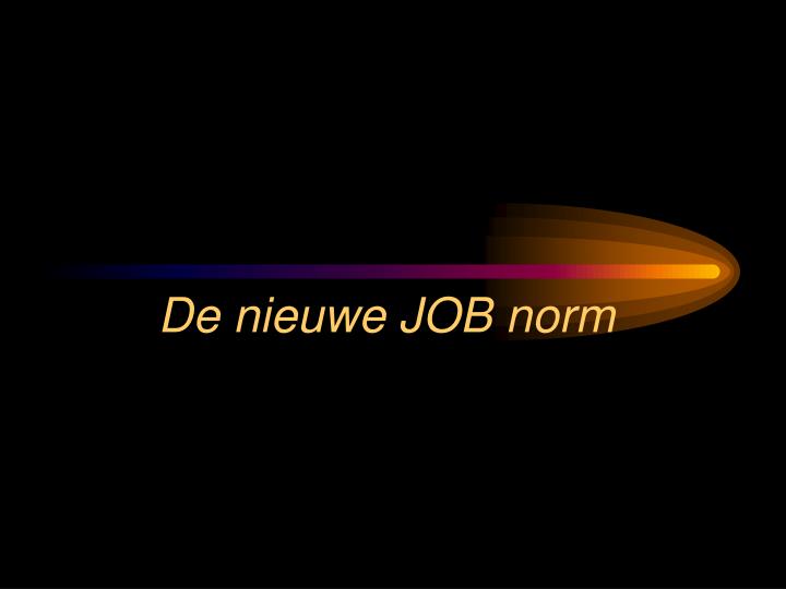 de nieuwe job norm