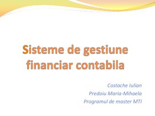 s isteme de gestiune financiar contabila