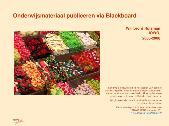 onderwijsmateriaal publiceren via blackboard