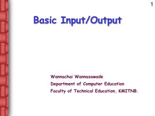 basic input output