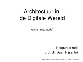 architectuur in de digitale wereld versie nulpuntdrie