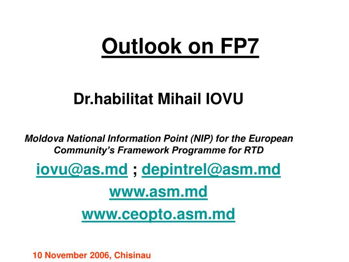outlook on fp7