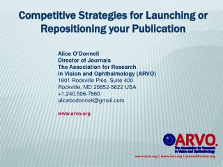 Competitive Strategies for Launching or Repositioning your Publication