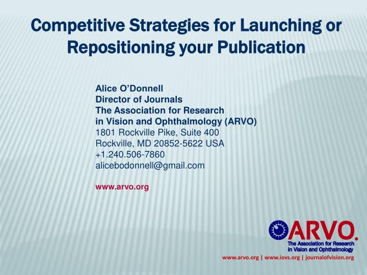 competitive strategies for launching or repositioning your publication