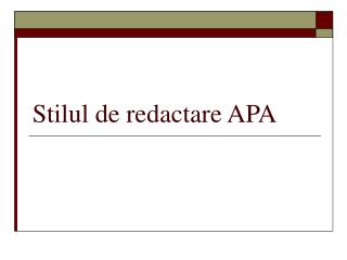 stilul de redactare apa