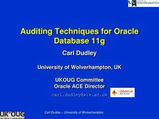 Auditing Techniques for Oracle Database 11g