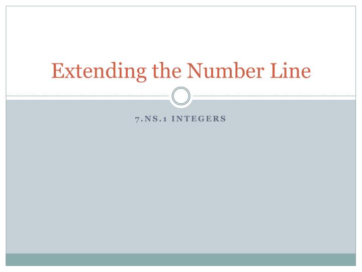 extending the number line