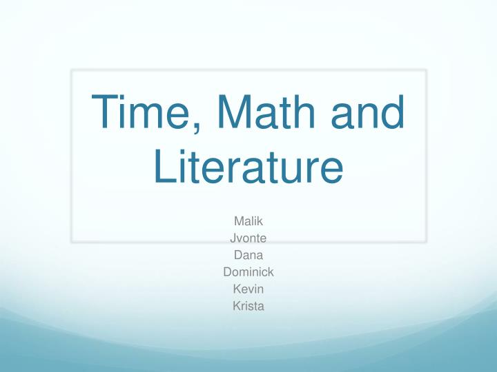 time math and literature
