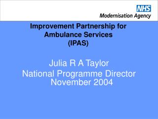 Improvement Partnership for Ambulance Services (IPAS)