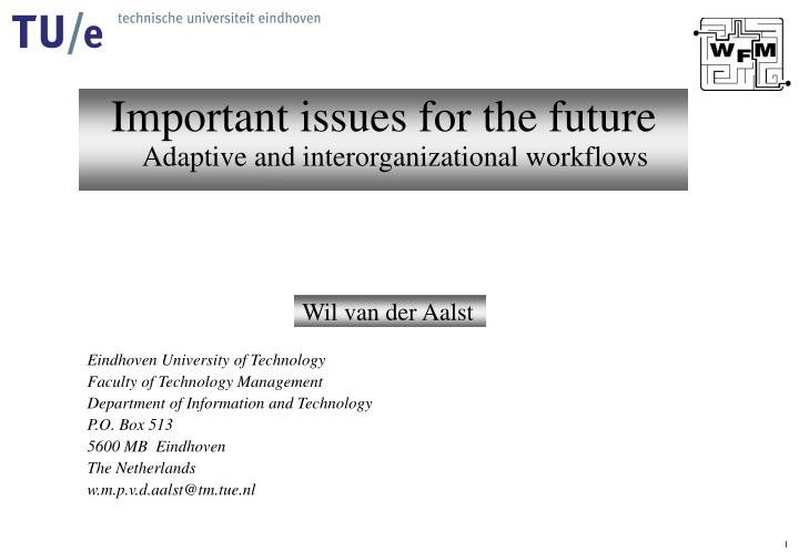 important issues for the future adaptive and interorganizational workflows