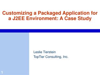 Customizing a Packaged Application for a J2EE Environment: A Case Study