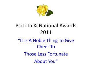 Psi Iota Xi National Awards 2011