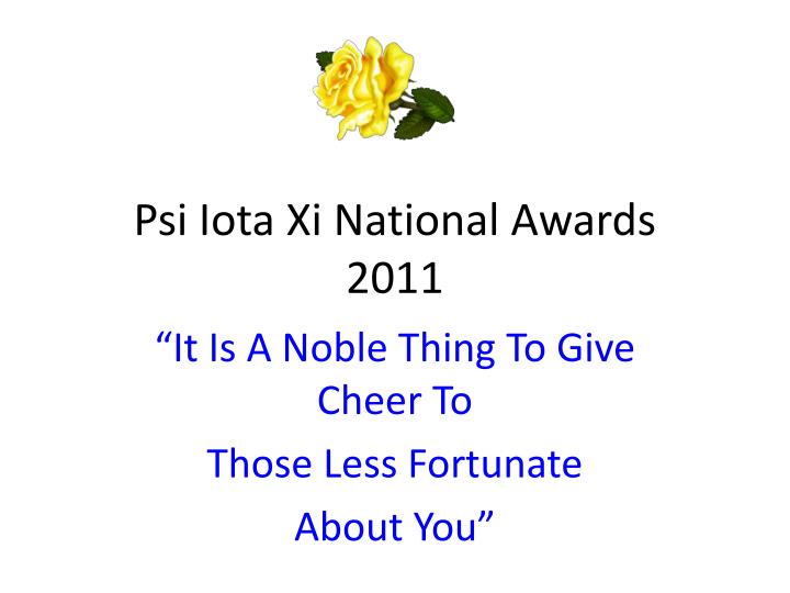 psi iota xi national awards 2011