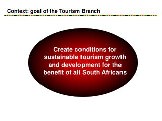 Context: goal of the Tourism Branch