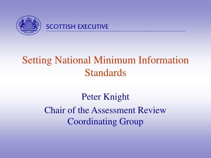 setting national minimum information standards