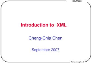 Introduction to XML