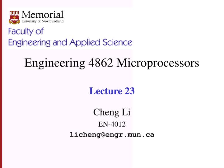 engineering 4862 microprocessors lecture 23