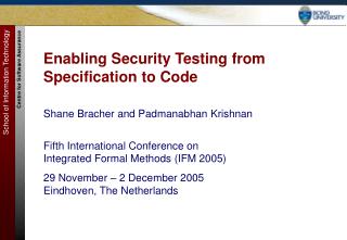 Enabling Security Testing from Specification to Code
