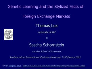 Genetic Learning and the Stylized Facts of Foreign Exchange Markets