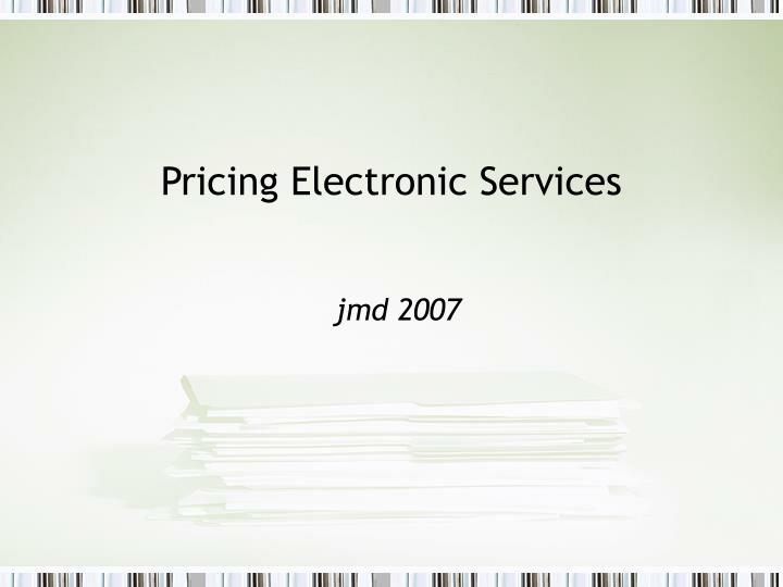 pricing electronic services