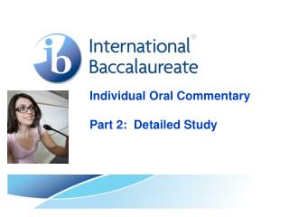 Individual Oral Commentary Part 2: Detailed Study