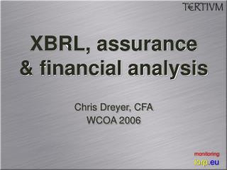 XBRL, assurance &amp; financial analysis