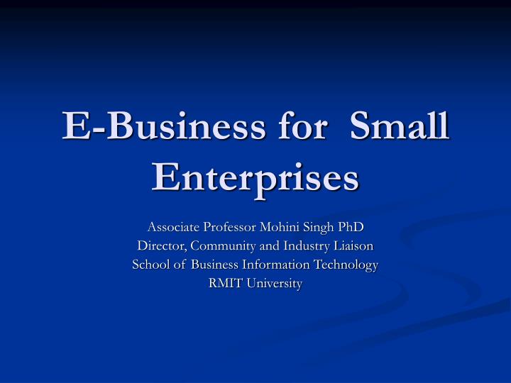 e business for small enterprises