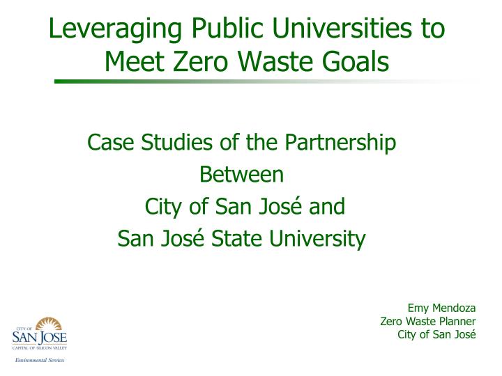 leveraging public universities to meet zero waste goals