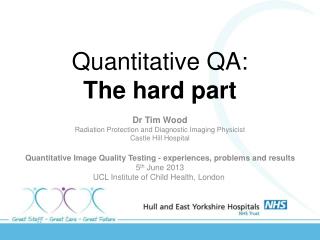 Quantitative QA: The hard part