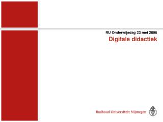 ru onderwijsdag 23 mei 2006