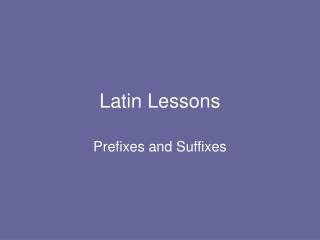 Latin Lessons