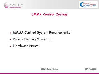 EMMA Control System