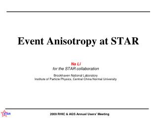 Event Anisotropy at STAR