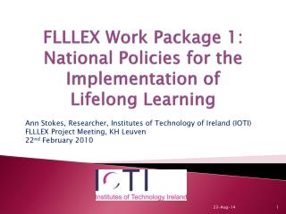 FLLLEX Work Package 1: National Policies for the Implementation of Lifelong Learning