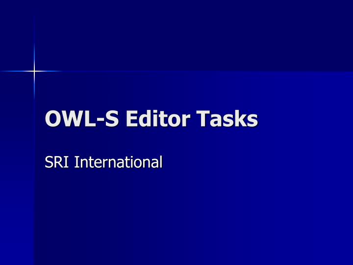 owl s editor tasks