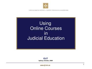 Using Online Courses in Judicial Education