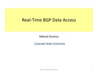Real-Time BGP Data Access