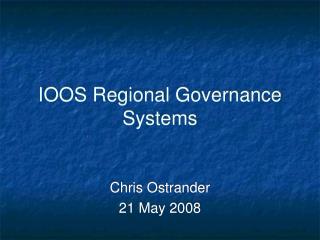 IOOS Regional Governance Systems