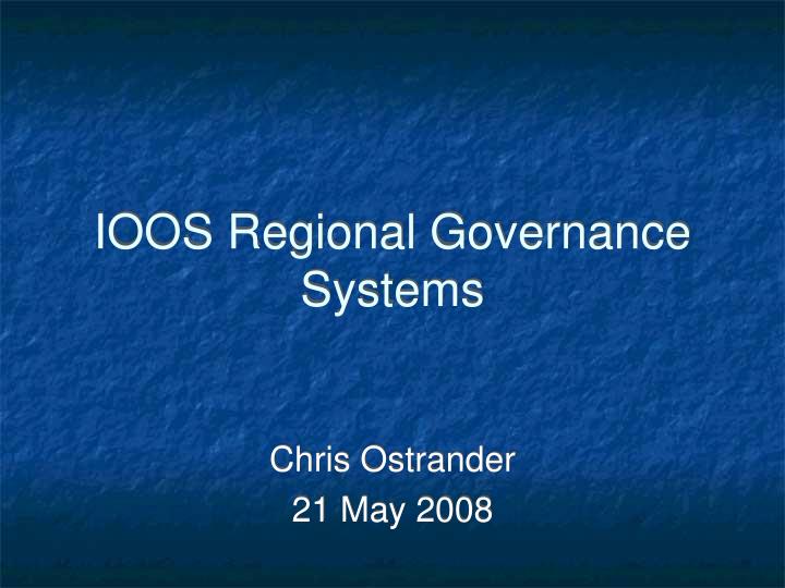 ioos regional governance systems