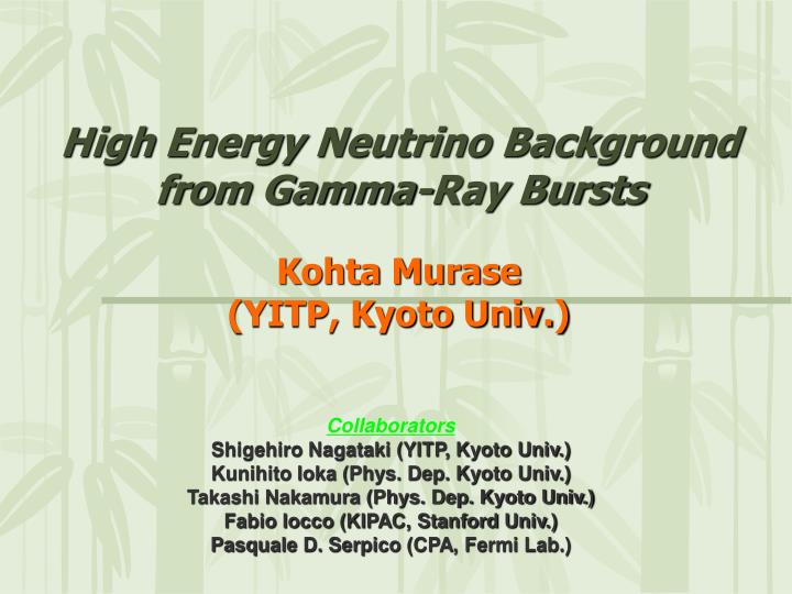 high energy neutrino background from gamma ray bursts