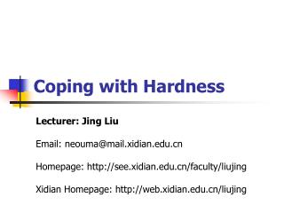 Coping with Hardness