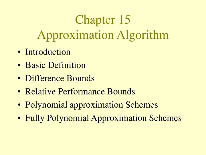 chapter 15 approximation algorithm