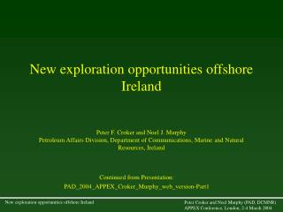 New exploration opportunities offshore Ireland