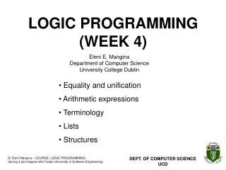 LOGIC PROGRAMMING (WEEK 4)