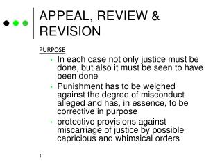 APPEAL, REVIEW &amp; REVISION