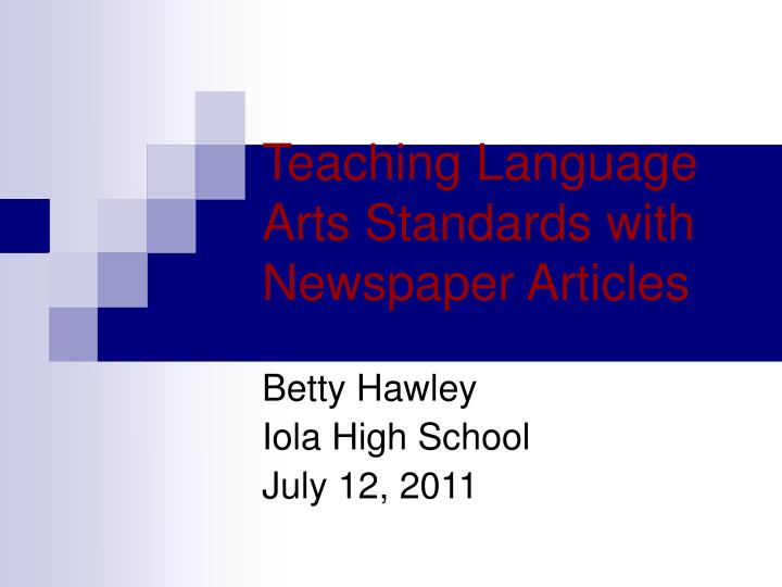 teaching language arts standards with newspaper articles