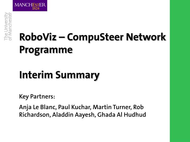 roboviz compusteer network programme interim summary