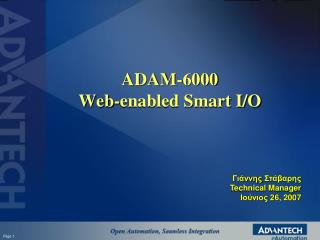ADAM-6000 Web-enabled Smart I/O